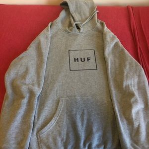 Huf Worldwide Mens Hoodie Grey Pullover Size XL